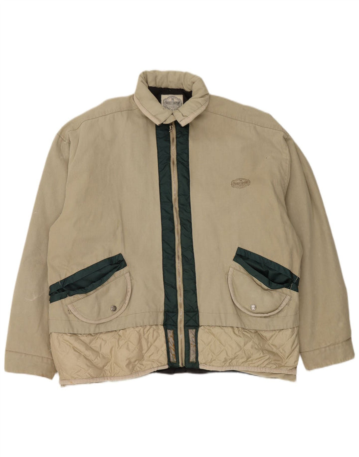 Bomber vintage pentru bărbați UK 42 XL Bej Colorblock