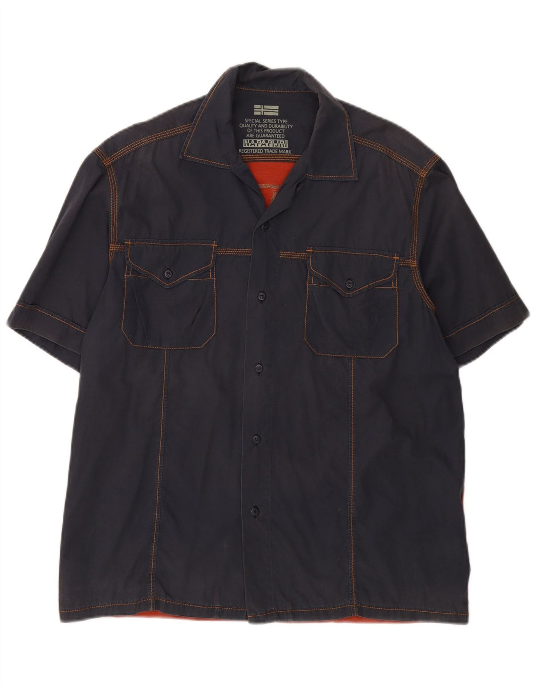 Cămașă cu mânecă scurtă pentru bărbați NAPAPIJRI, albastru bleumarin, florală