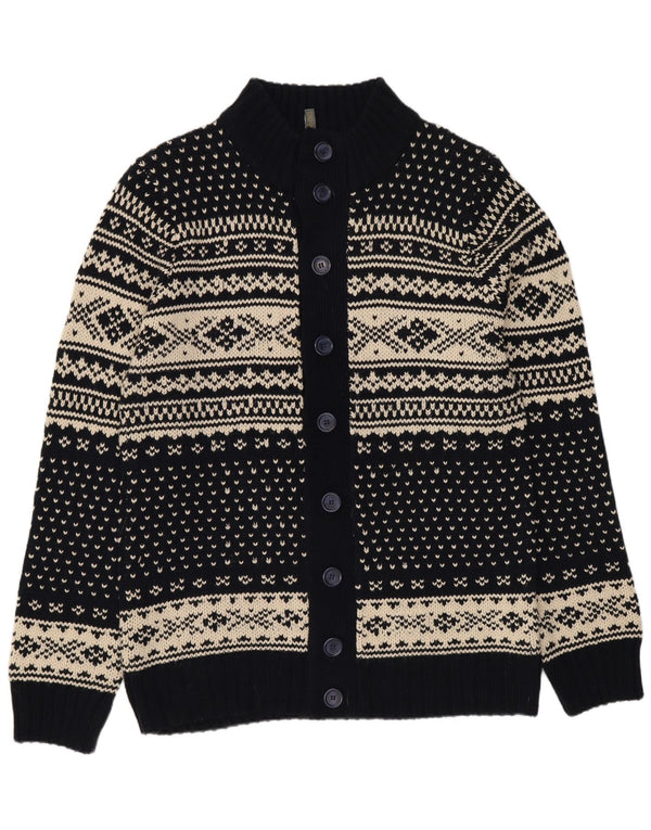 Pulover cardigan pentru bărbați VINTAGE 2XL bleumarin Fair Isle acrilic