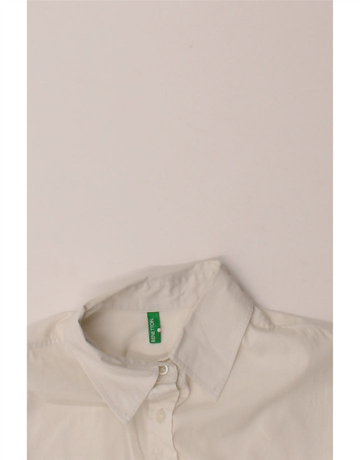 BENETTON Womens Shirt UK 14 Medium White Vintage Benetton and Second-Hand Benetton from Messina Hembry 