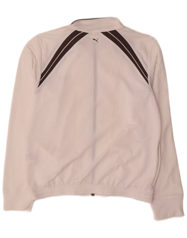 Jachetă de trening Puma pentru femei UK 14, mare, alb, poliester color bloc