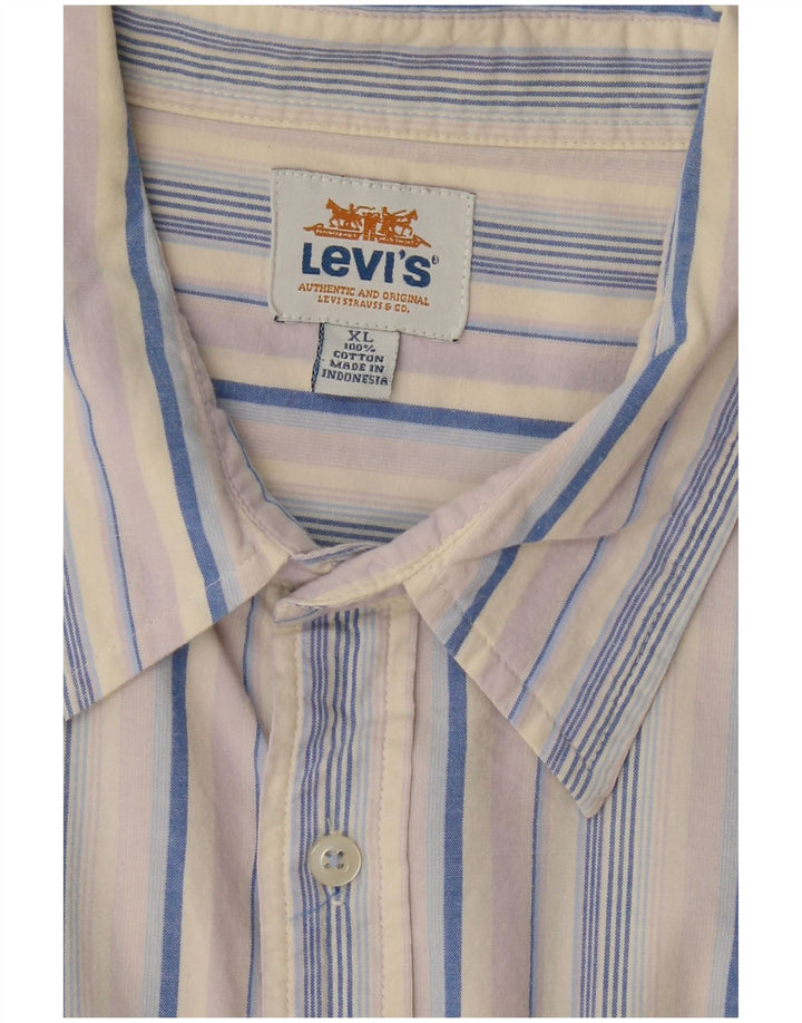 Cămașă cu mânecă scurtă pentru bărbați LEVI'S, bumbac cu dungi multicolore XL