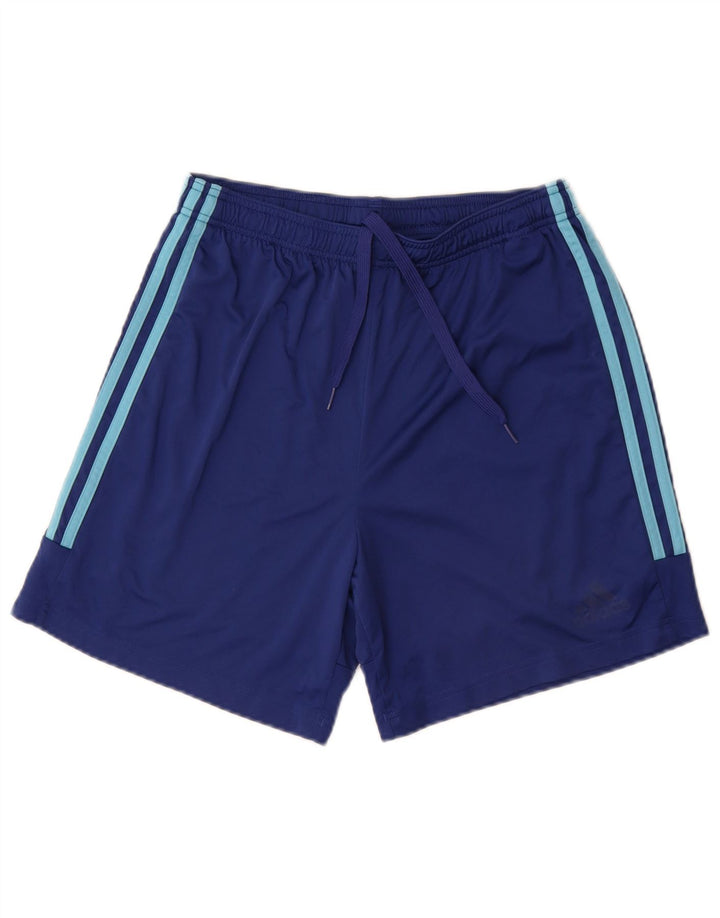 Pantaloni scurți de sport Adidas Aeroready pentru bărbați, poliester mediu albastru