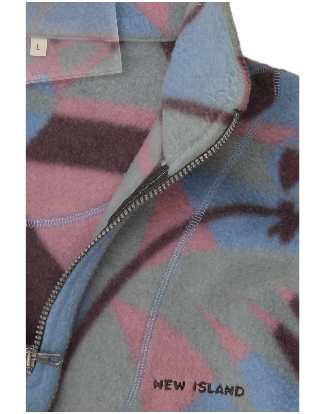 Pulover vintage pentru bărbați, cu fermoar și gât, din lână, mare, multicolor, Fair Isle