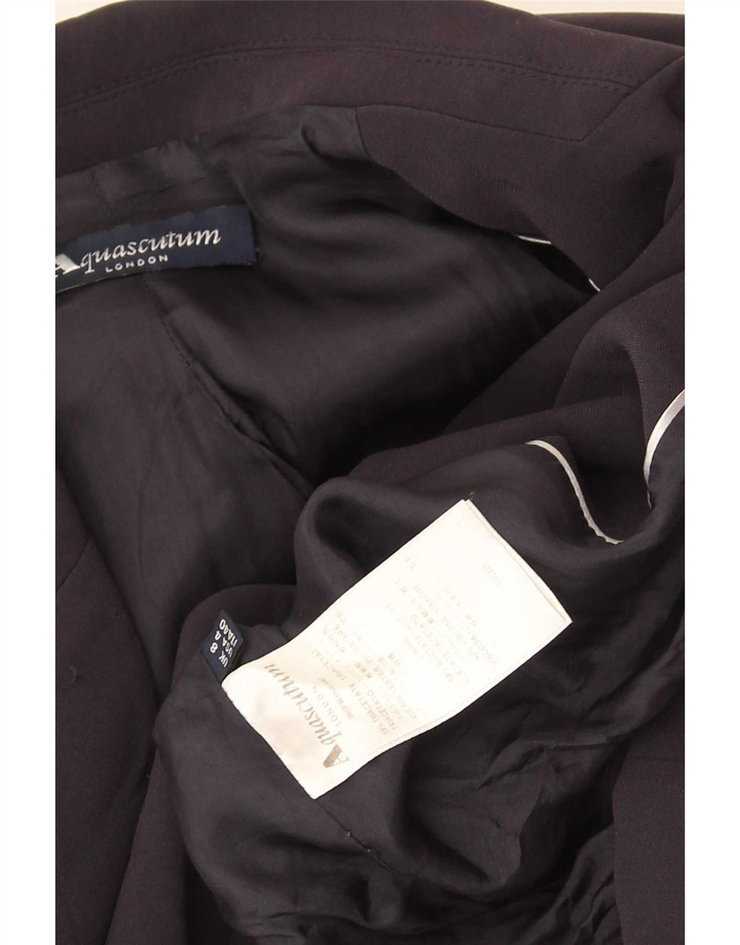 Jachetă Blazer pentru femei Aquascutum cu 2 nasturi UK 8 Acetat, albastru bleumarin mic