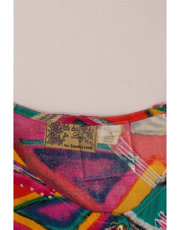 VINTAGE Womens Shirt Blouse IT 44 Medium Multicoloured Geometric Vintage Vintage and Second-Hand Vintage from Messina Hembry 