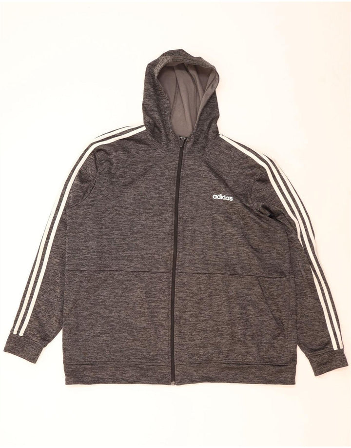 Pulover ADIDAS Climalite pentru bărbați, cu fermoar, poliester striat 2XL