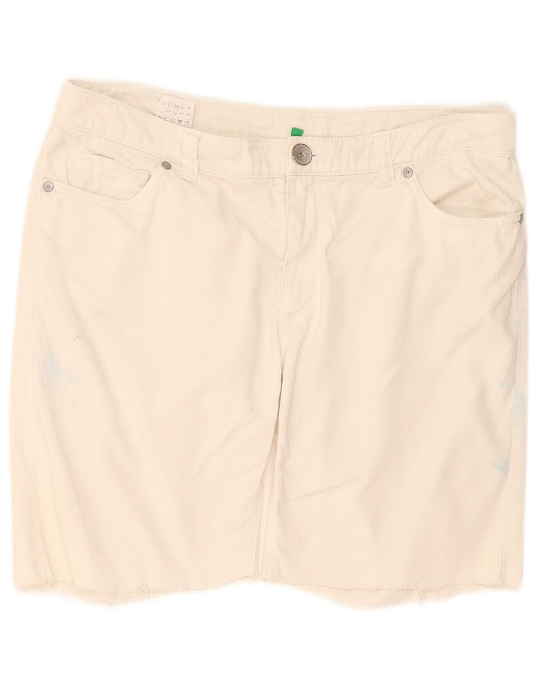 Pantaloni scurți casual Benetton pentru femei IT 44 Medium W34 Bumbac alb