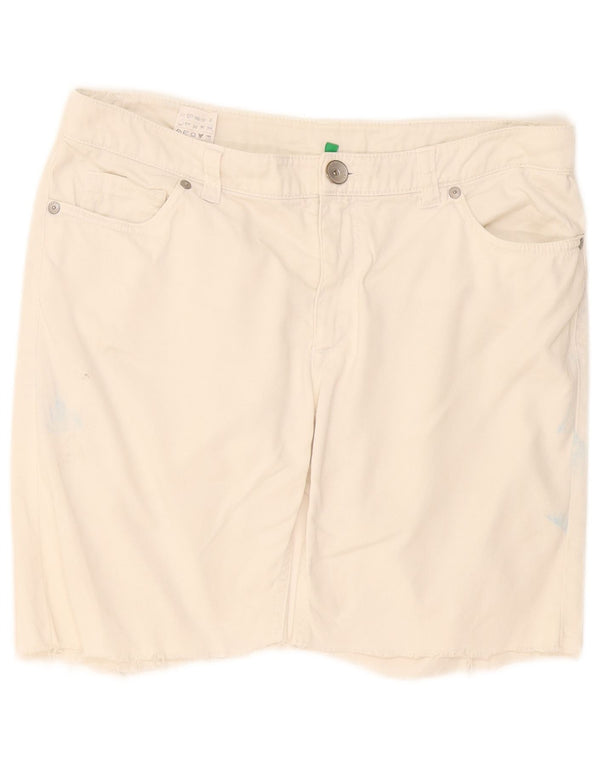 Pantaloni scurți casual Benetton pentru femei IT 44 Medium W34 Bumbac alb