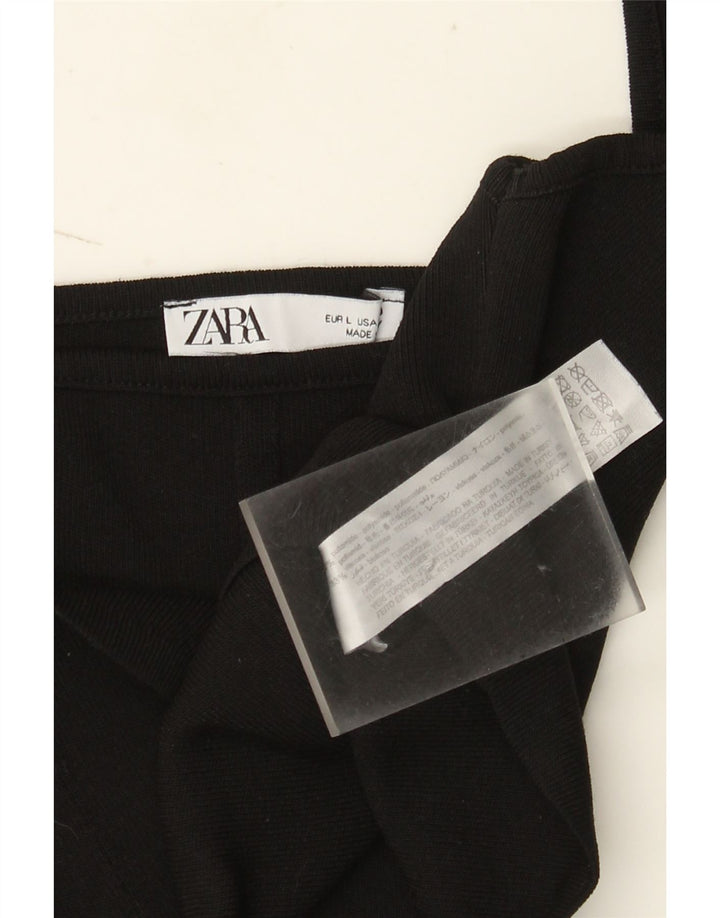 Crop Top fără mâneci pentru femei Zara UK 14 Poliamidă neagră mare