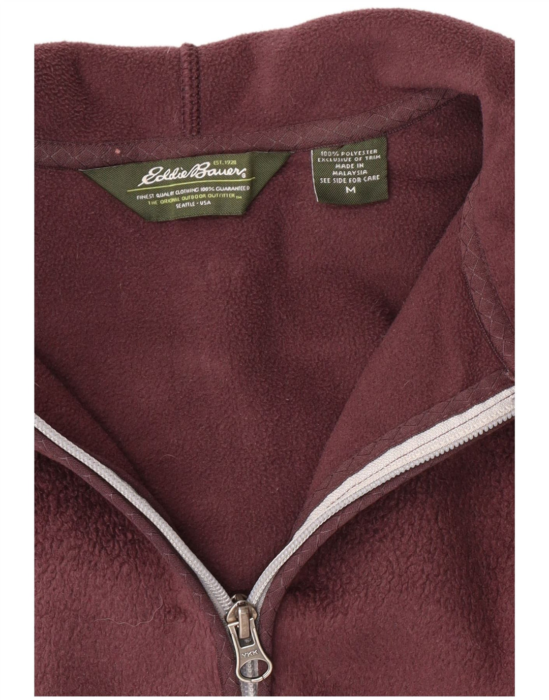 Jachetă fleece cu glugă pentru femei EDDIE BAUER UK 14 Medium Burgundy Poliester