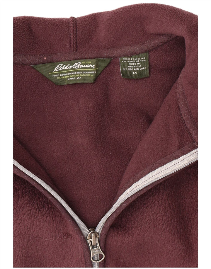 Jachetă fleece cu glugă pentru femei EDDIE BAUER UK 14 Medium Burgundy Poliester