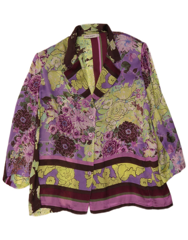 Piero Moretti Bluză cămașă cu mâneci 3/4 pentru femei IT 54 3XL Multicolor Floral
