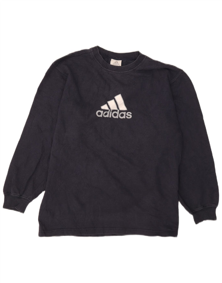 Pulover cu grafic pentru băieți Adidas 15-16 ani, bleumarin