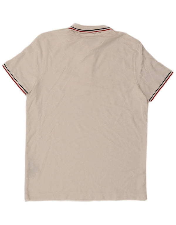 Tricou polo pentru bărbați Lotto, bumbac alb mediu