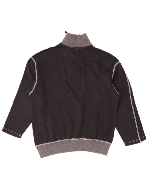 Pulover vintage pentru femei, cu fermoar, cu gât, UK 16, mare, negru
