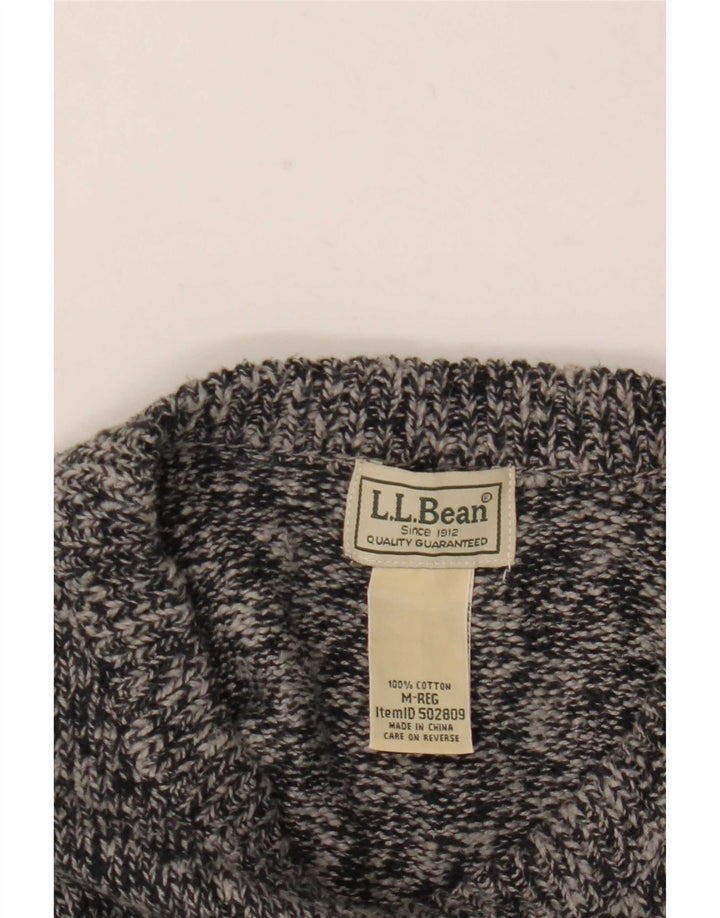 Pulover pentru bărbați L.L.Bean, cu gât roșu, bumbac cu pete, gri mediu
