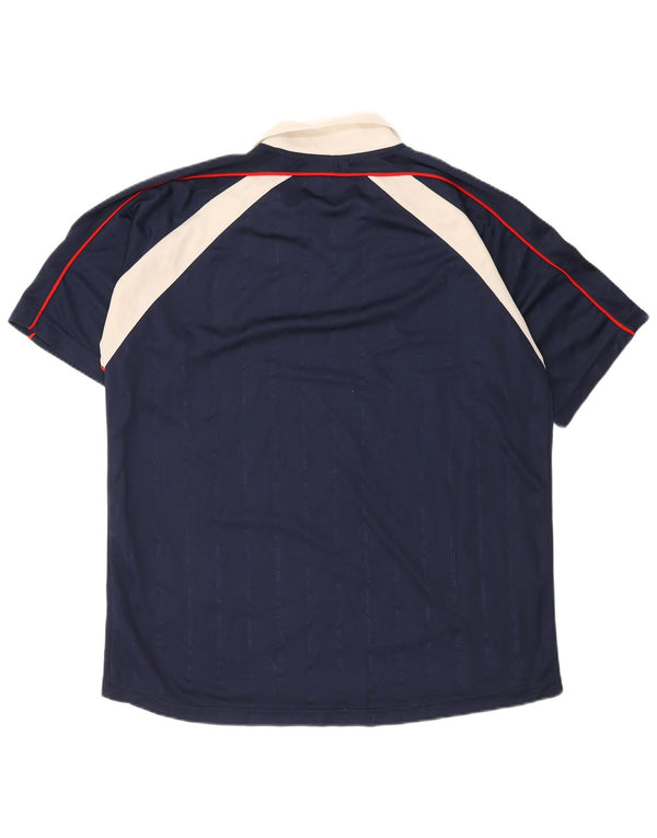 Cămașă polo pentru bărbați Umbro XL, albastru bleumarin, poliester color bloc
