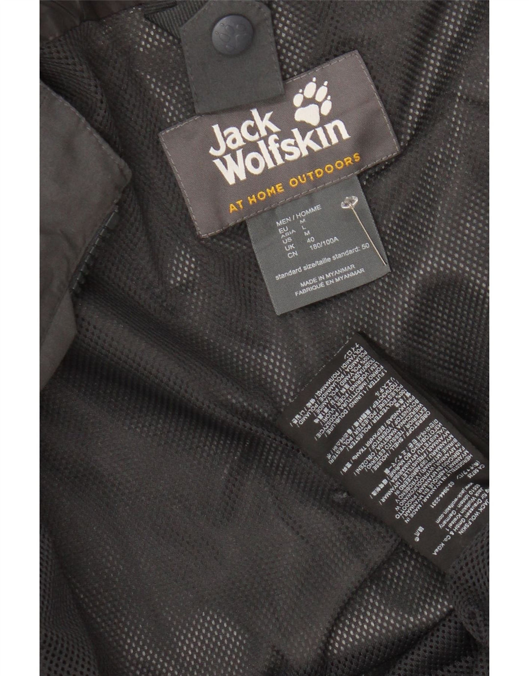 JACK WOLFSKIN Jachetă de vânt pentru bărbați cu glugă UK 40 Poliester mediu gri