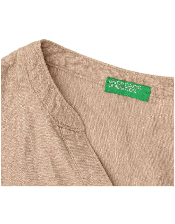 BENETTON Rochie tunică cu mâneci 3/4 pentru femei UK 14 Bej mediu