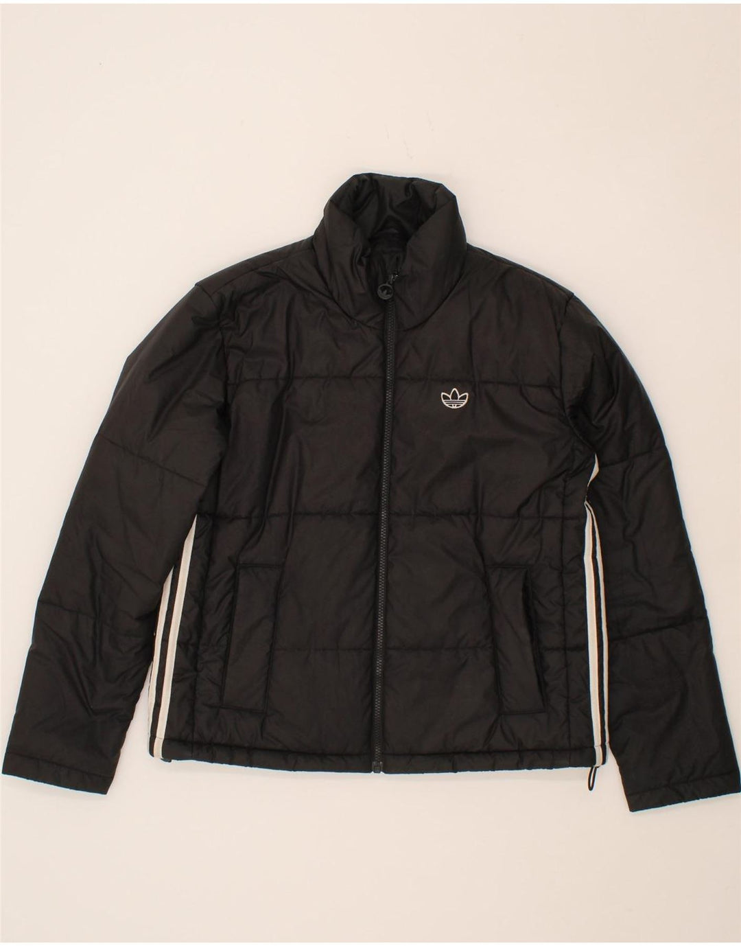 ADIDAS Womens Loose Fit Padded Jacket UK 10 Small  Black Polyester Vintage Adidas and Second-Hand Adidas from Messina Hembry 
