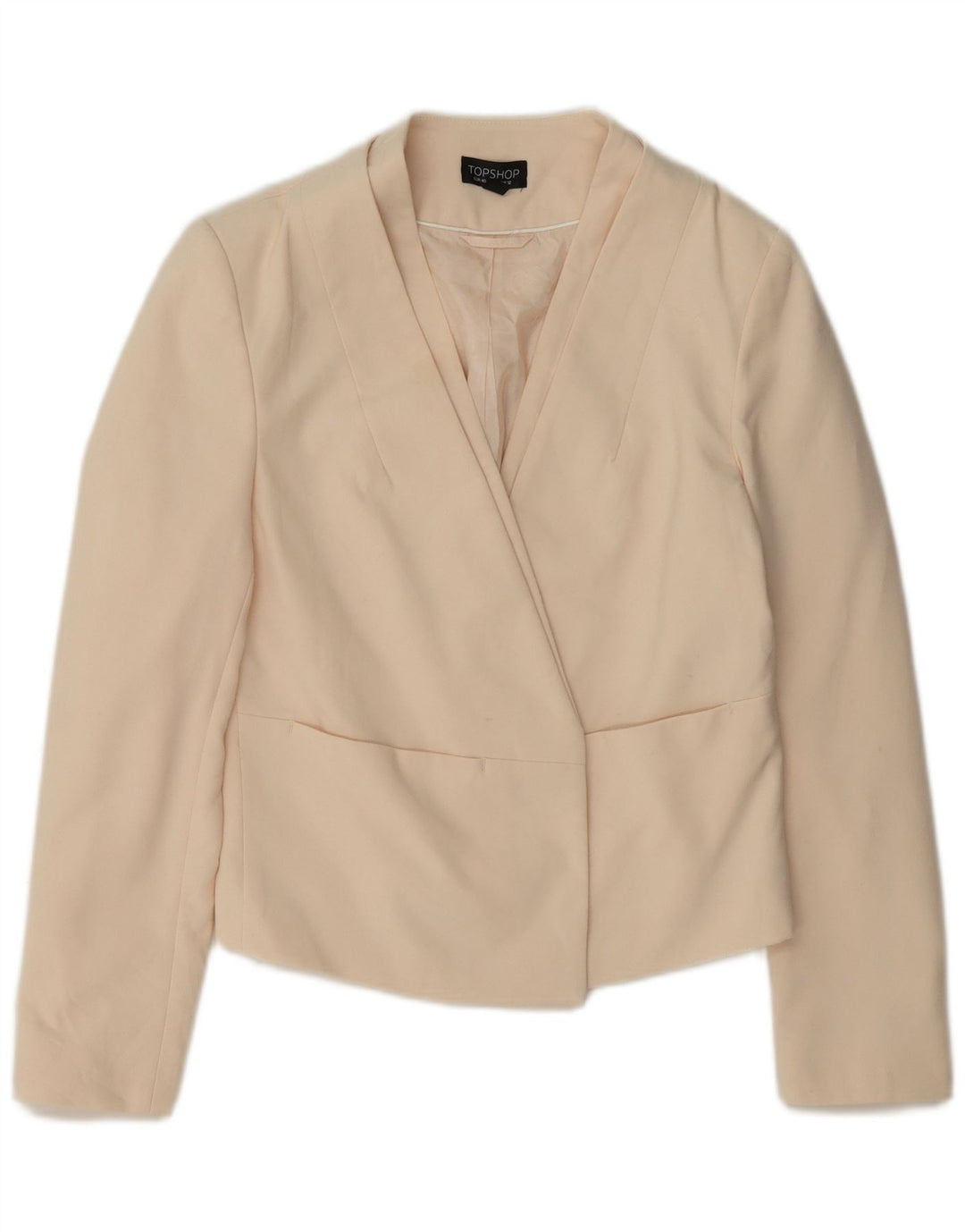 Jachetă Topshop pentru femei Crop Open Blazer UK 12 Poliester alb mediu mediu