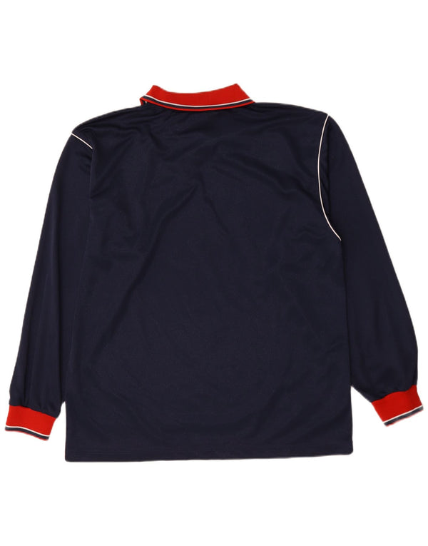 Tricou polo cu mânecă lungă pentru bărbați Asics, XL, bleumarin, poliester color bloc