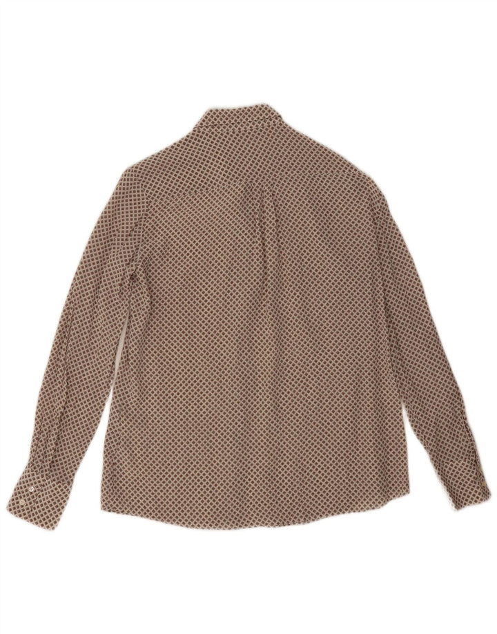 Bluză Cămașă Femei Massimo Dutti EU 38 Mic Bej Geometric Mătase