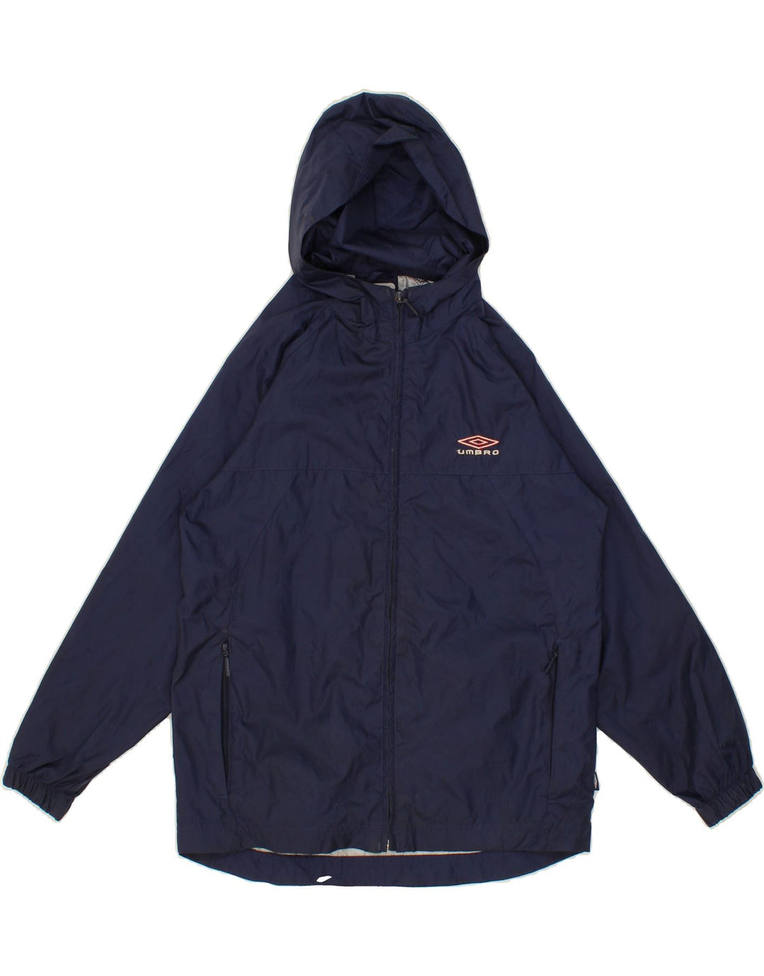 UMBRO Boys Hooded Rain Jacket 9-10 Years Medium Navy Blue Nylon Vintage Umbro and Second-Hand Umbro from Messina Hembry 