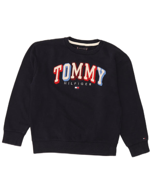 TOMMY HILFIGER Hanorac grafic pentru băieți Pulover 11-12 ani Bumbac bleumarin