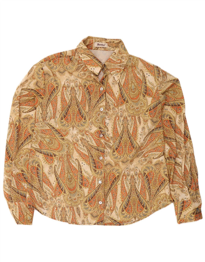 Cămașă Vintage pentru femei IT 50 XL Bej Paisley Poliester