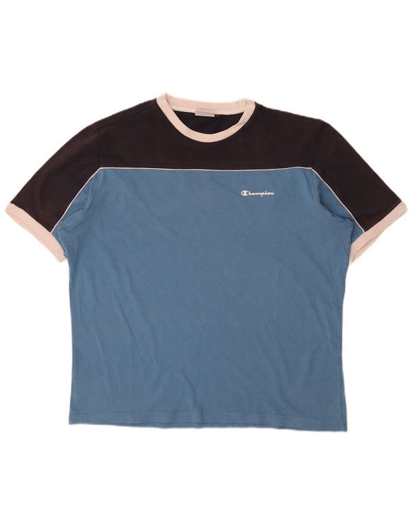 Tricou pentru bărbați Champion Top XL Blue Colorblock Bumbac