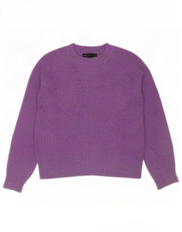 Pulover pentru femei Marks & Spencer crop cu gât de barcă UK 6 XS Violet