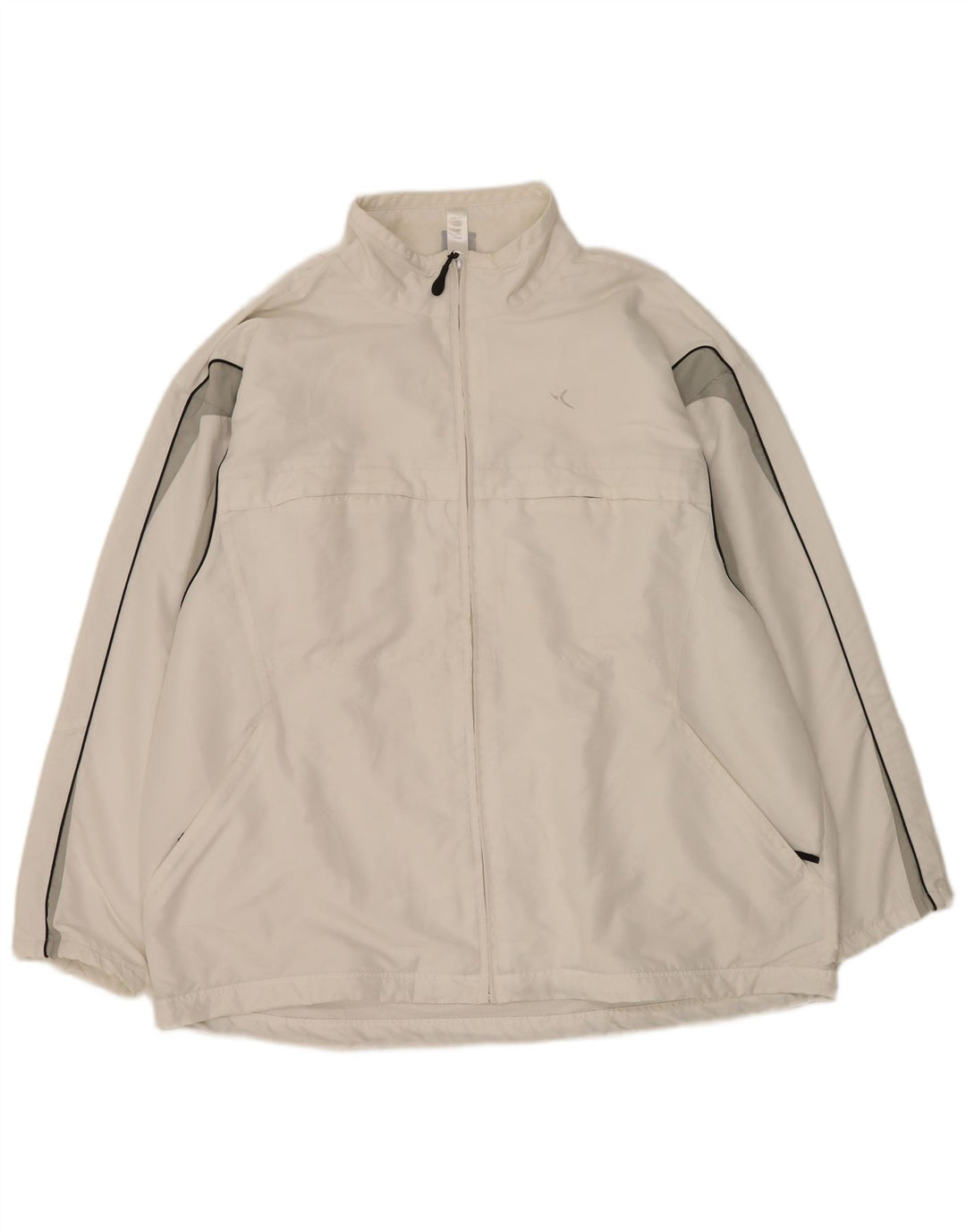 Jachetă de trening pentru bărbați Domyos, 2XL, poliester color bloc alb