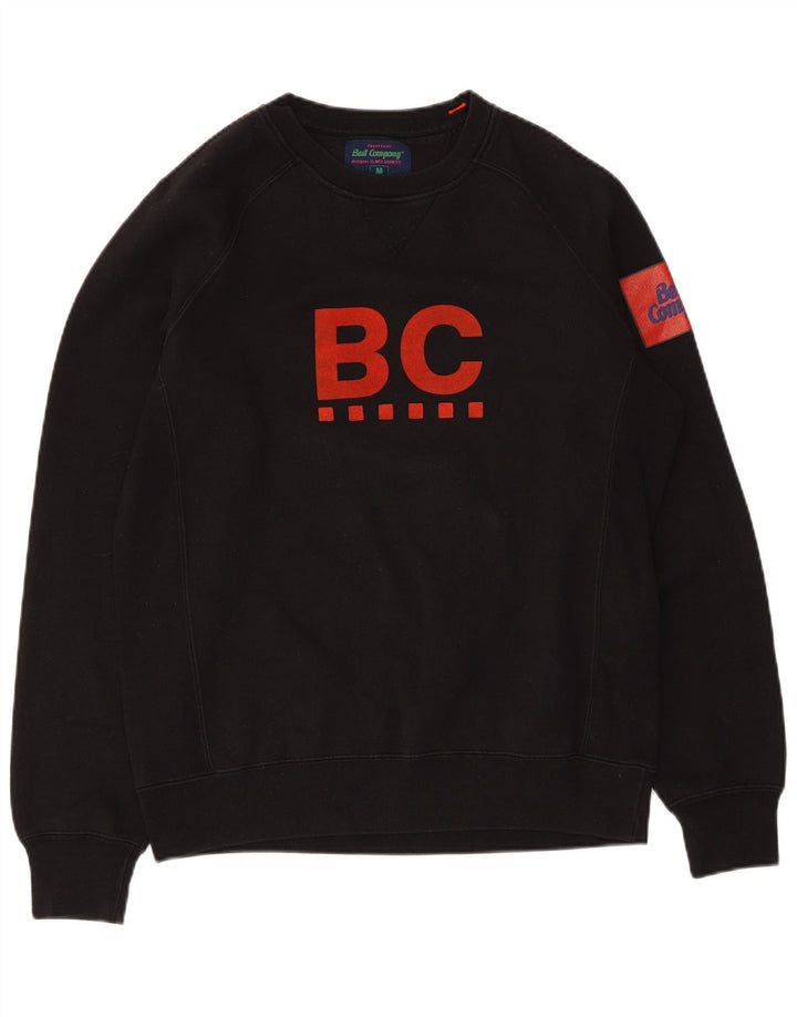 Hanorac pentru bărbați Best Company Graphic Regular Fit Pulover mediu negru