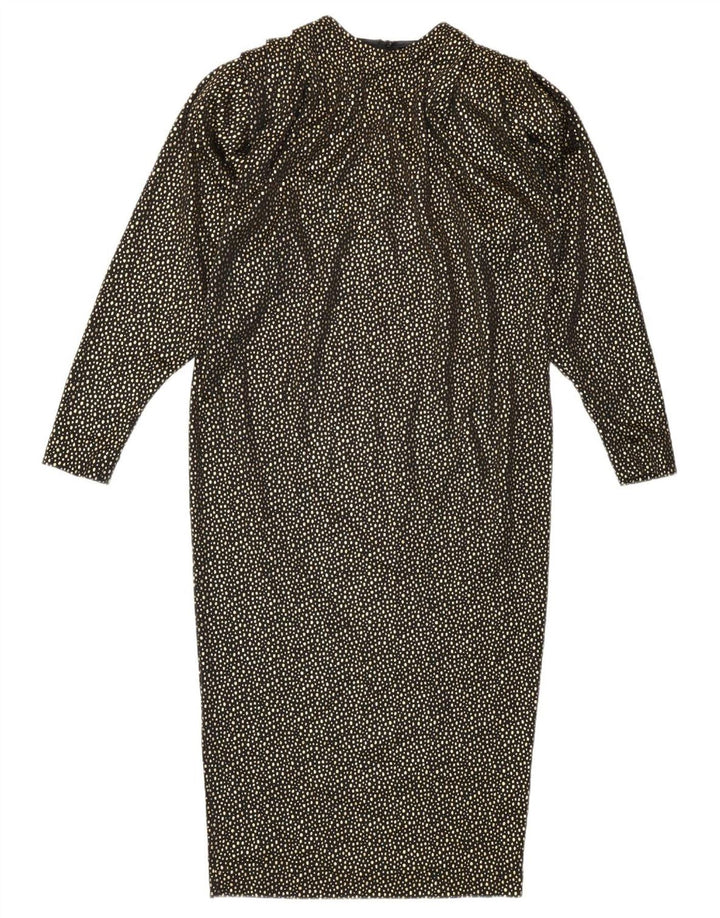 Rochie schimbătoare cu mânecă lungă pentru femei vintage IT 42 Medium Gold Spotted