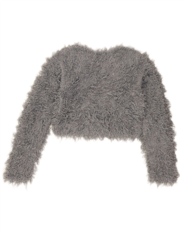 Pulover de damă Zara cu gât de barcă, mic, gri poliester