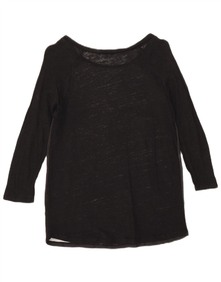Top cu grafic pentru femei Zara, cu mâneci 3/4 UK 12 Medium Black Floral