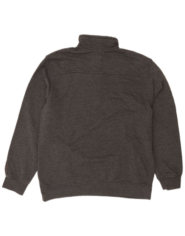 Champion Mens Zip Neck Sweatshirt Jumper 3XL Grey Cotton