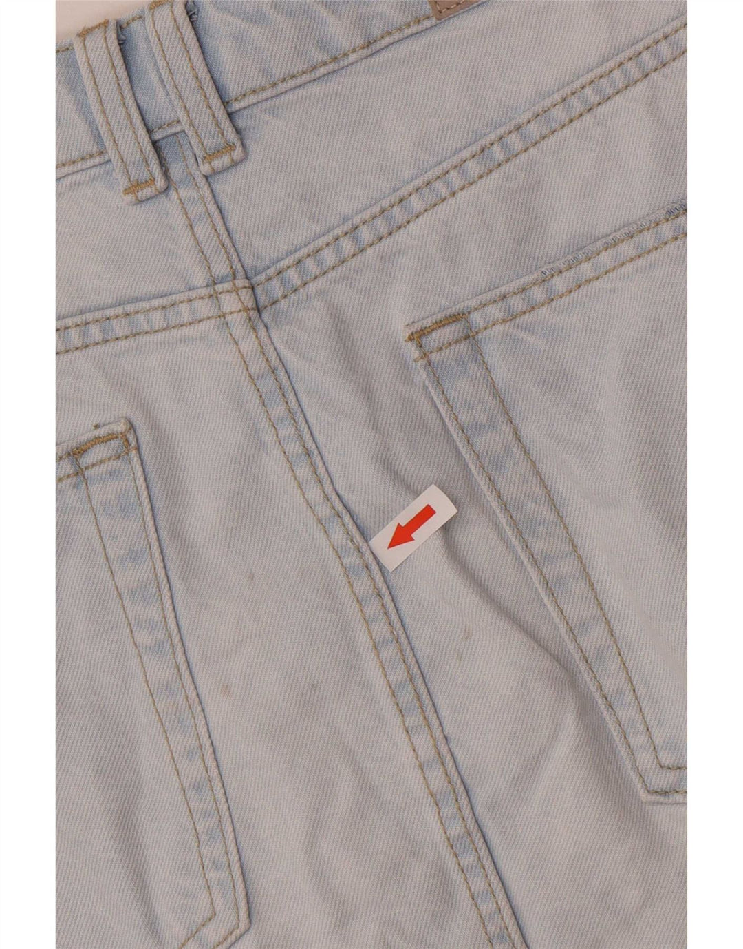 Fusta Mini Denim Distressed Femei Zara Mic W26 Bumbac Albastru