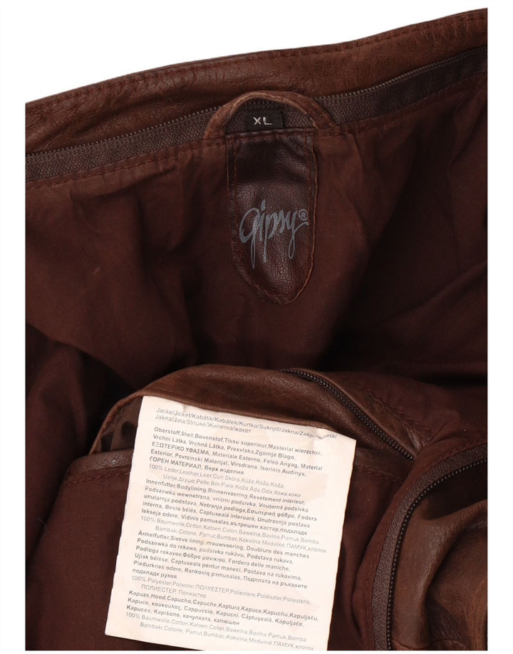 Jachetă de piele subțire pentru bărbați GIPSY UK 42 XL din piele maro