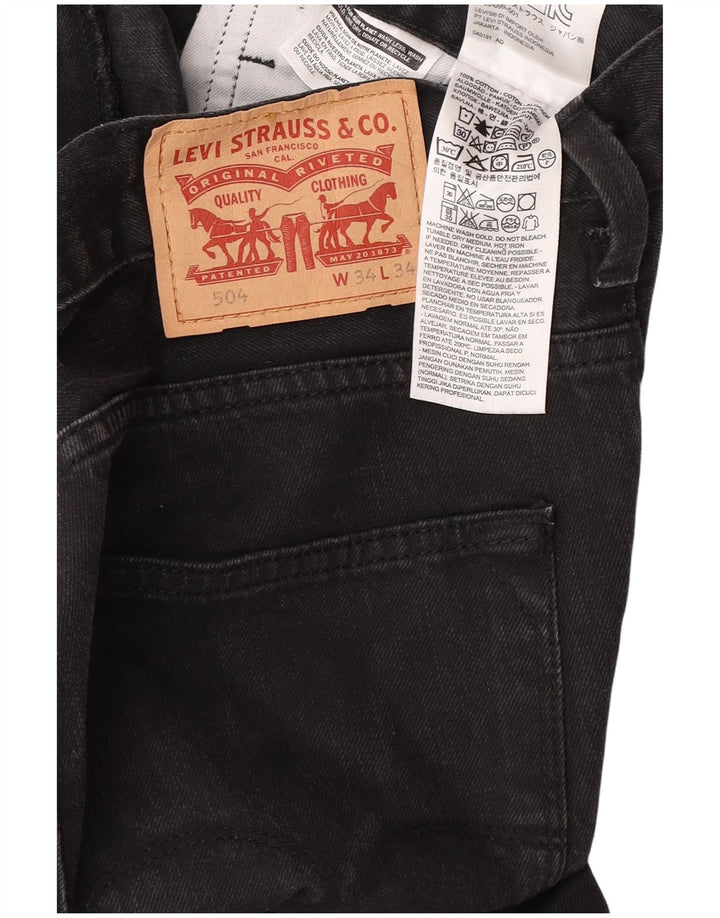 Blugi Levi's 504 drepte pentru bărbați W34 L34 bumbac negru
