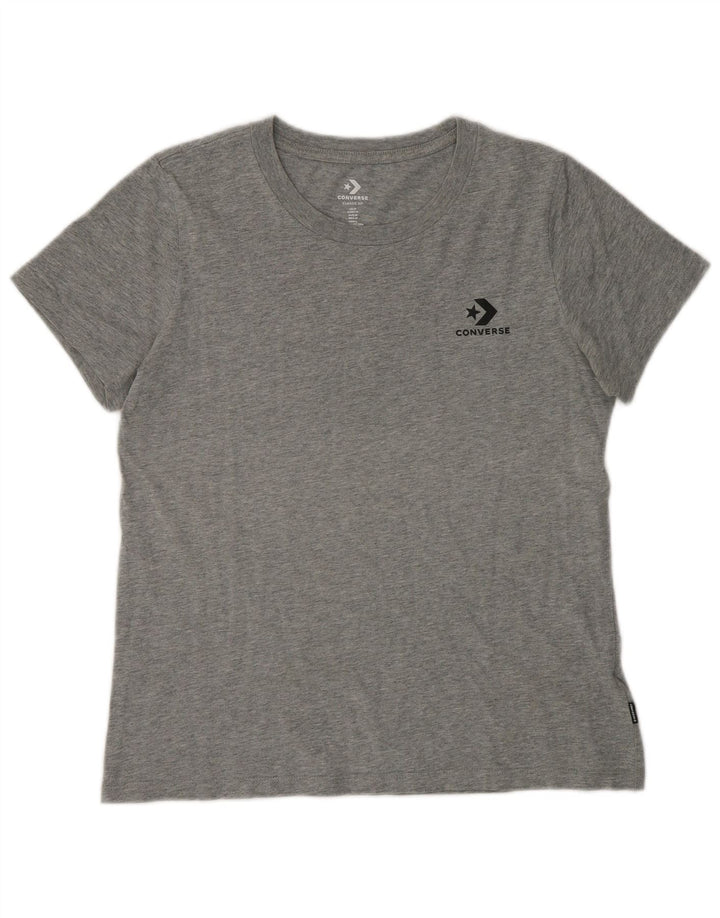 Top tricou Converse pentru femei UK 12 Medium Gri Bumbac