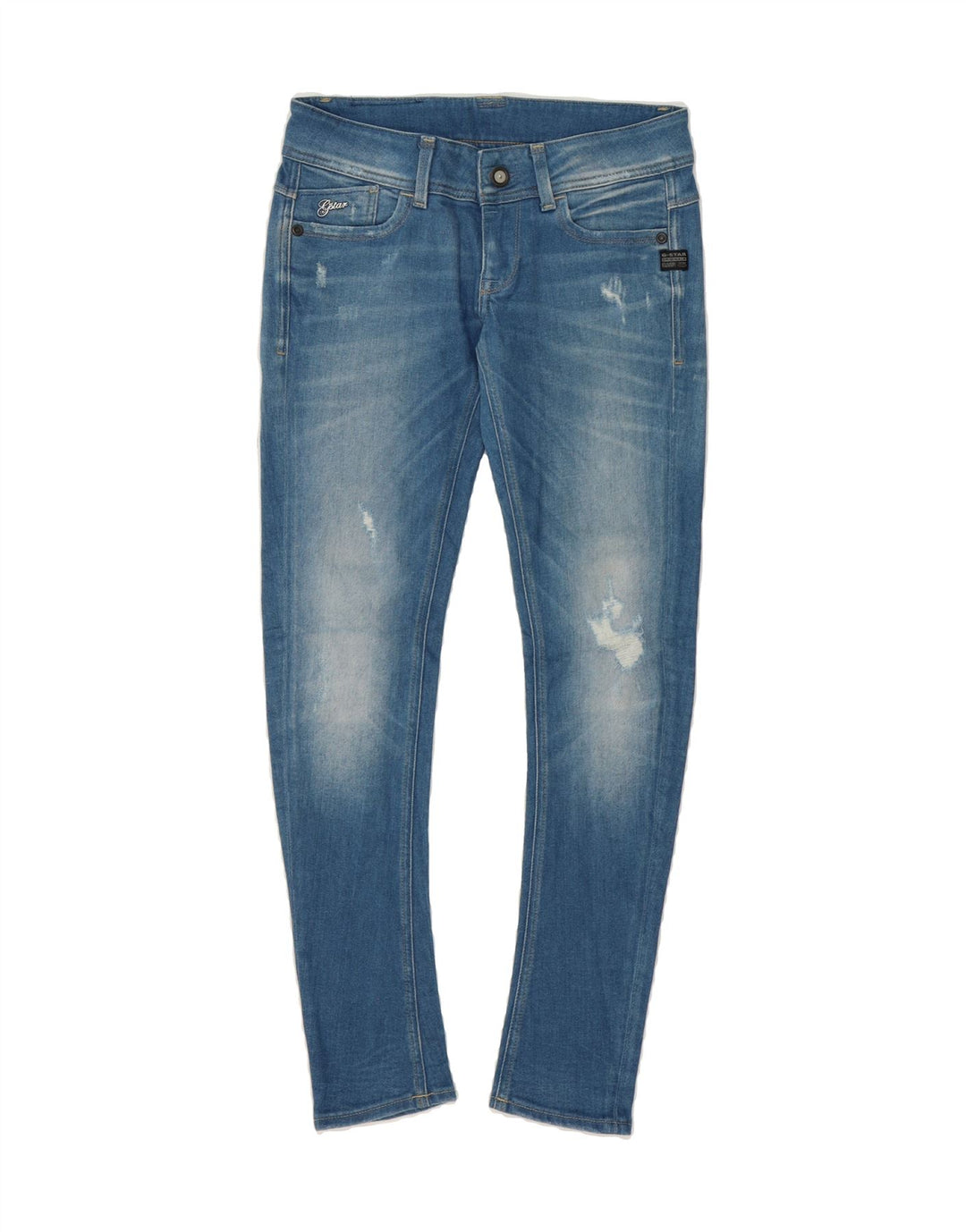 G-STAR Womens Distressed Skinny Jeans W29 L29 Blue Vintage G-Star and Second-Hand G-Star from Messina Hembry 