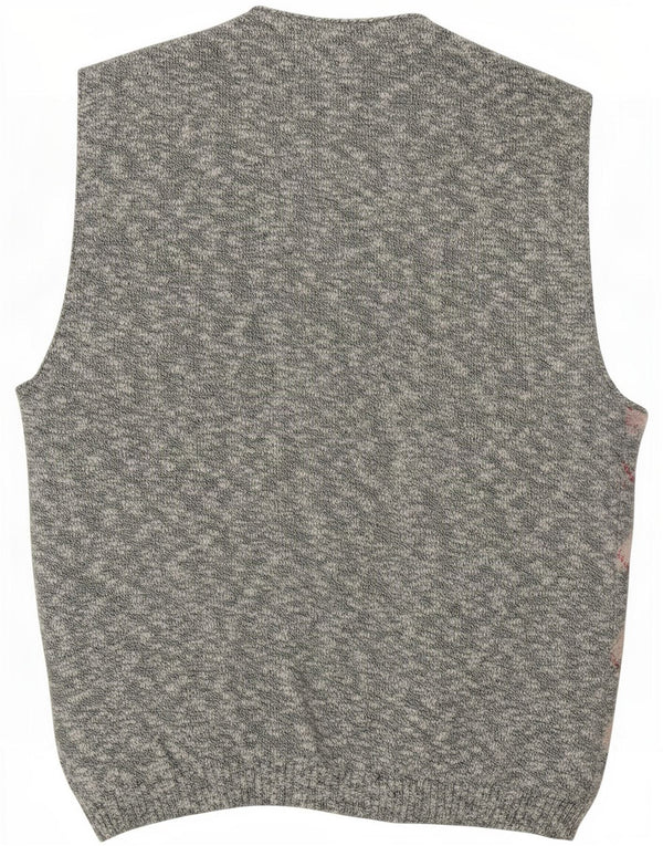 Pulover cardigan fără mâneci pentru bărbați Seven Oaks XL Gri Argyle/Diamond