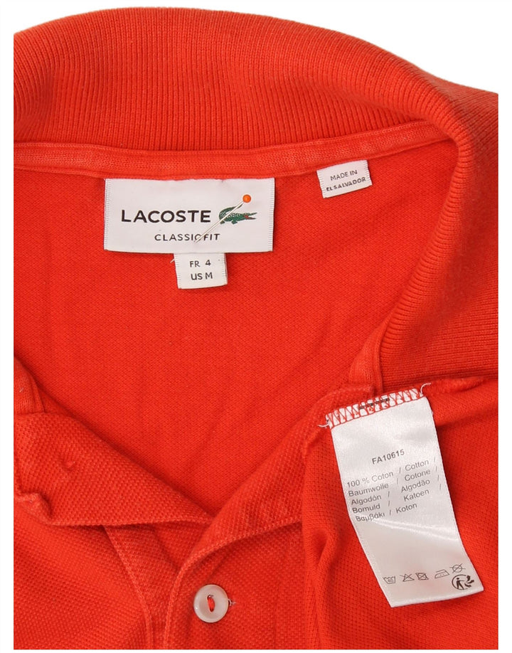 Tricou polo LACOSTE pentru bărbați, cu tăiere clasică, mărimea 4, bumbac portocaliu mediu