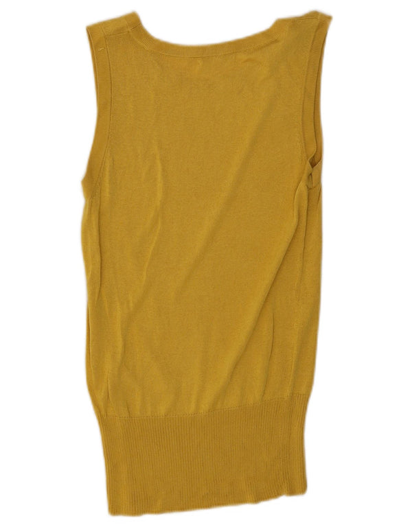 Massimo Dutti Femei Vest Top UK 12 Medium Yellow