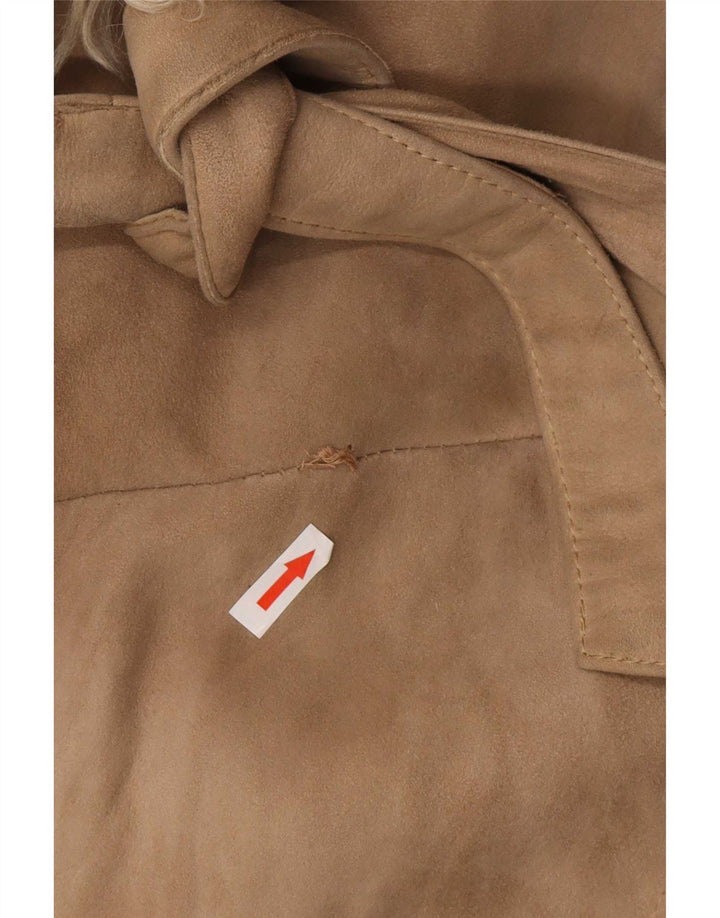 Palton vintage pentru femei din shearling UK 8 Small Bej