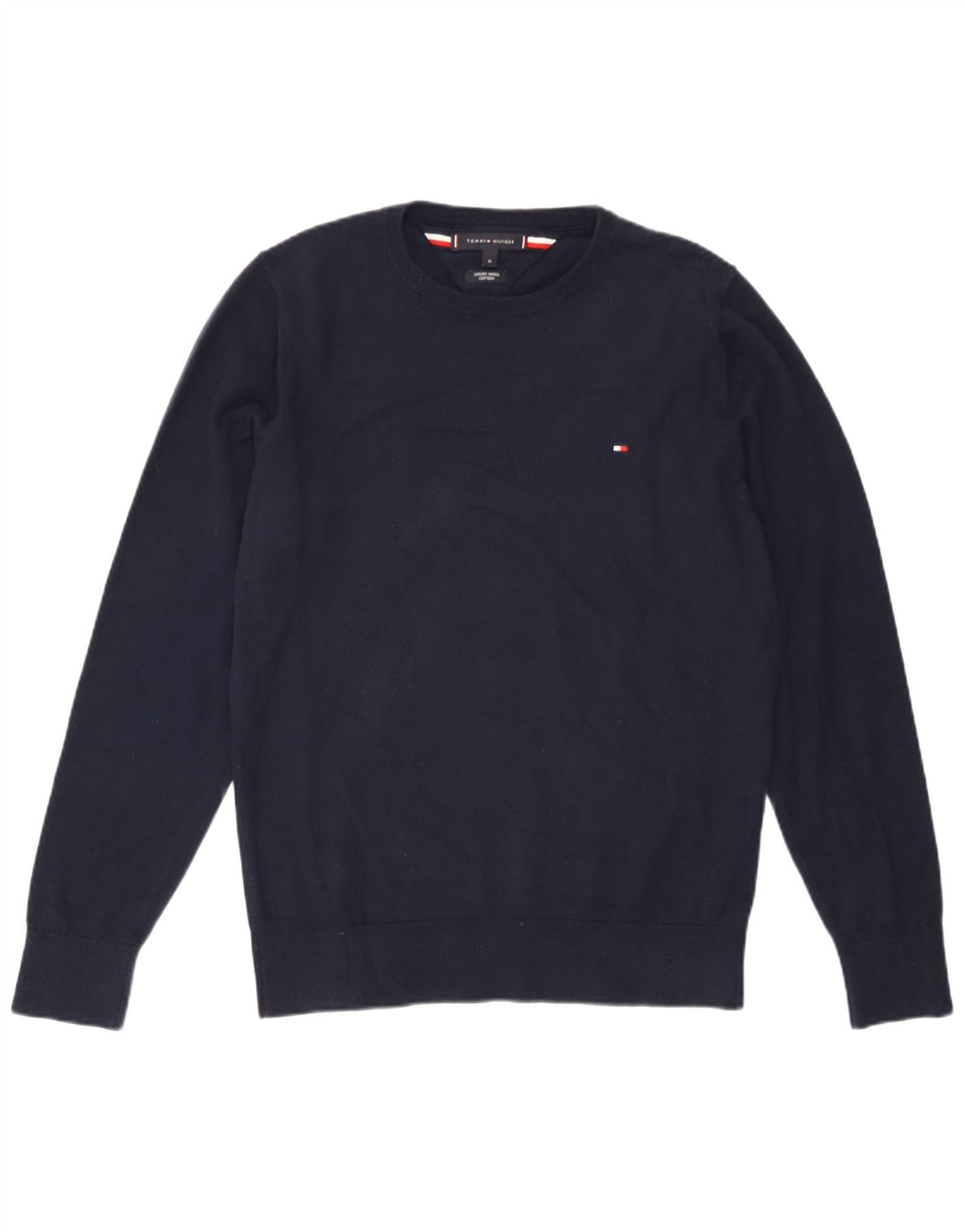 Pulover pentru bărbați Tommy Hilfiger, cu gât crew, lână, albastru, mediu