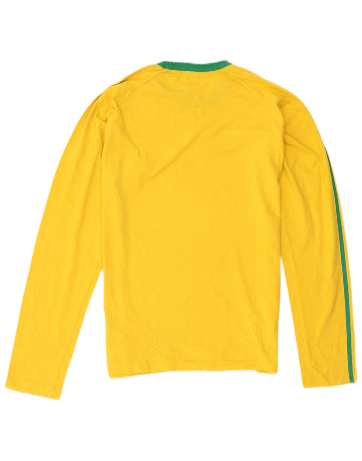 Top pentru bărbați Adidas cu mânecă lungă, galben mediu, bumbac